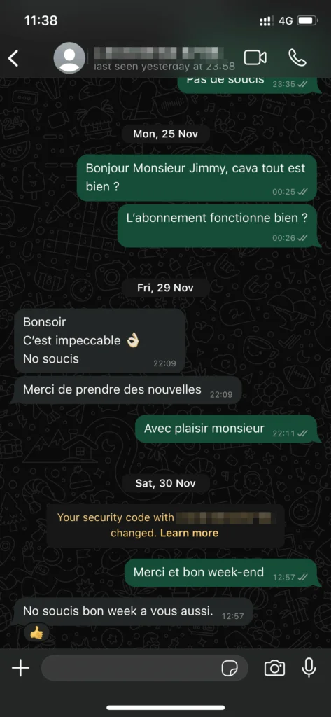 Capture d’écran d’un avis client 3